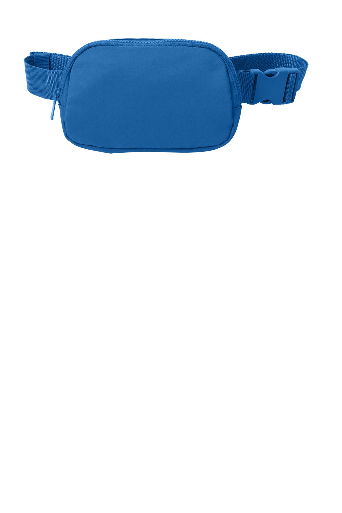 Port Authority Matte Hip Pack in strong blue with front zipper pocket, adjustable strap, and compact design.