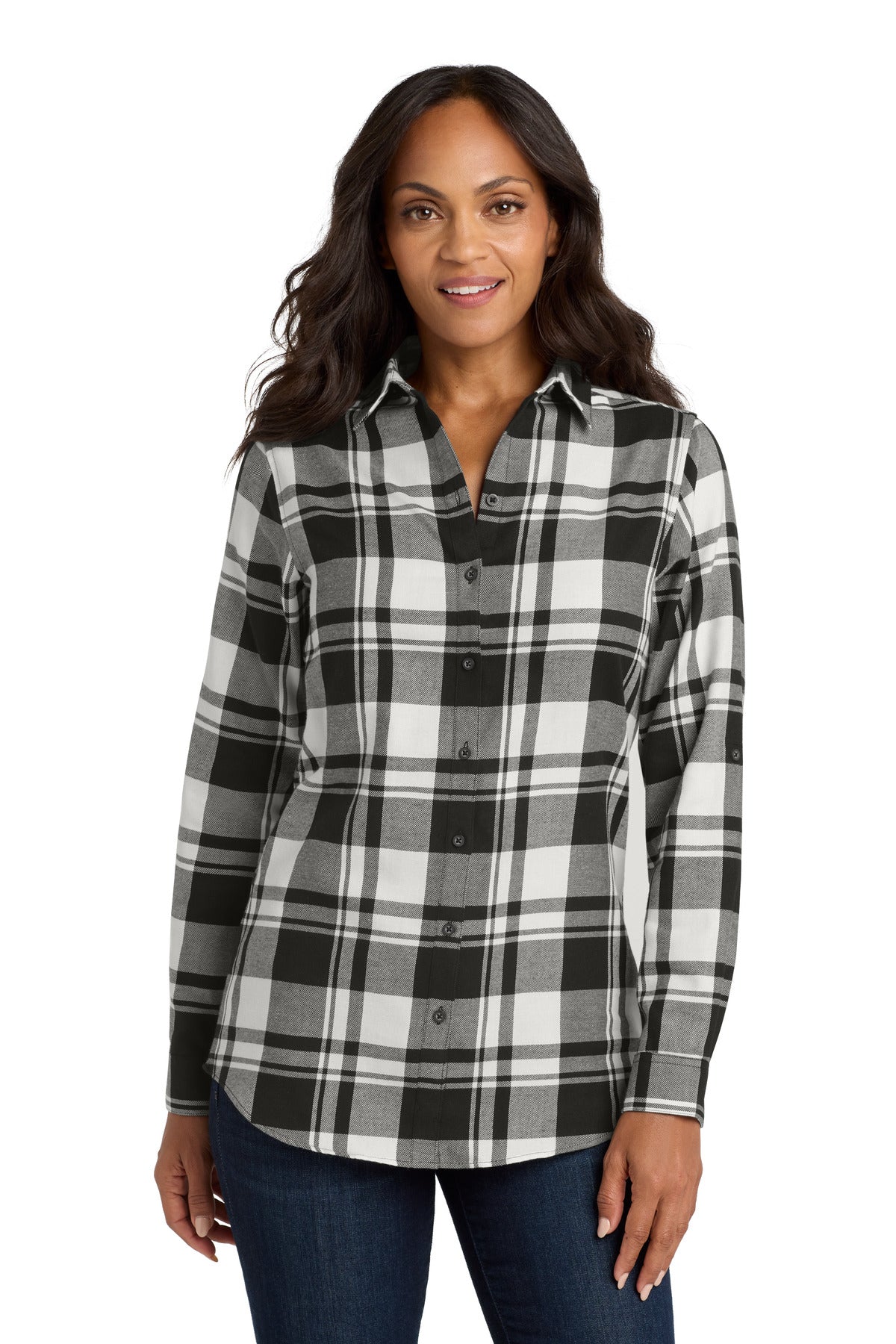 Port Authority ® Women's Plaid Flannel Tunic . LW668 - Angelheart Embroidery and Screen Printing