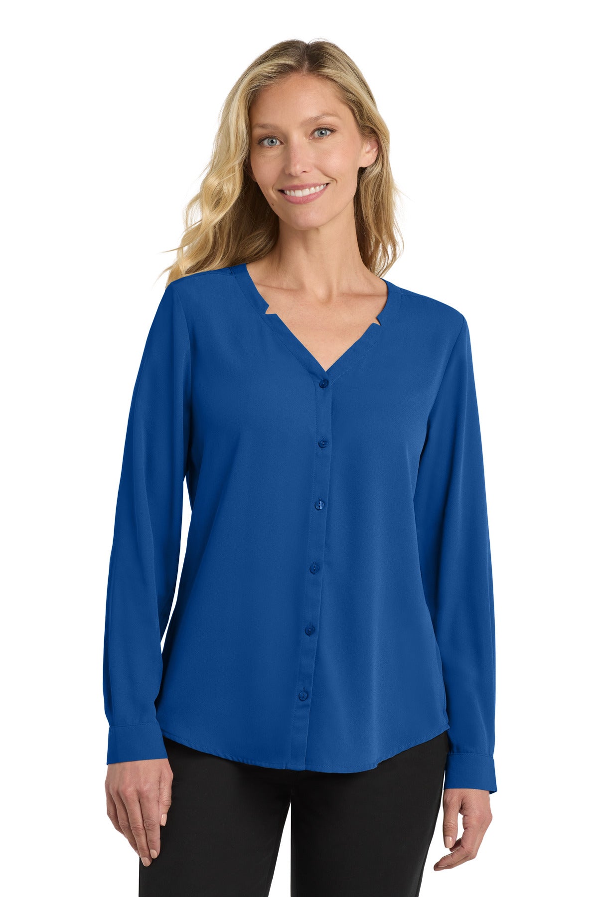 Port Authority ® Women's Long Sleeve Button-Front Blouse. LW700 - Angelheart Embroidery and Screen Printing