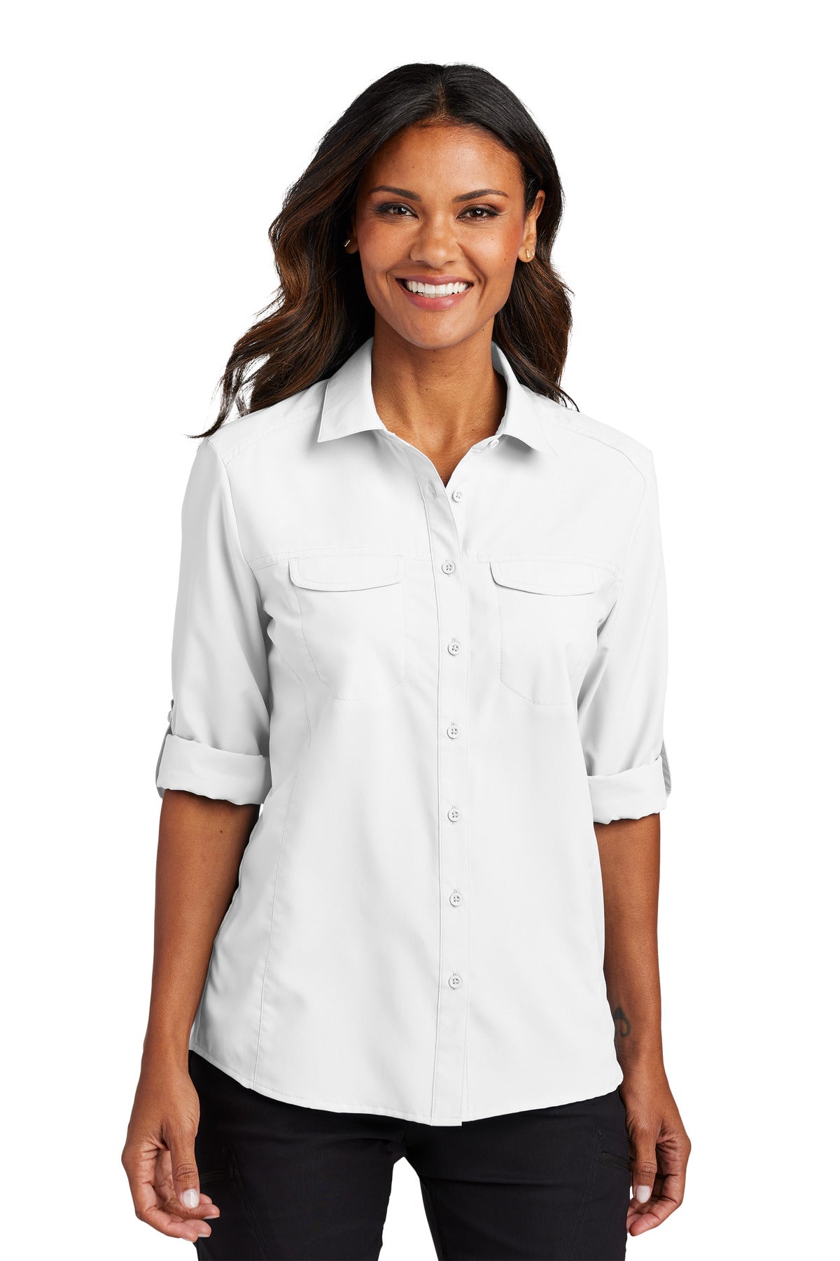 Port Authority ® Women's Long Sleeve UV Daybreak Shirt LW960 - Angelheart Embroidery and Screen Printing