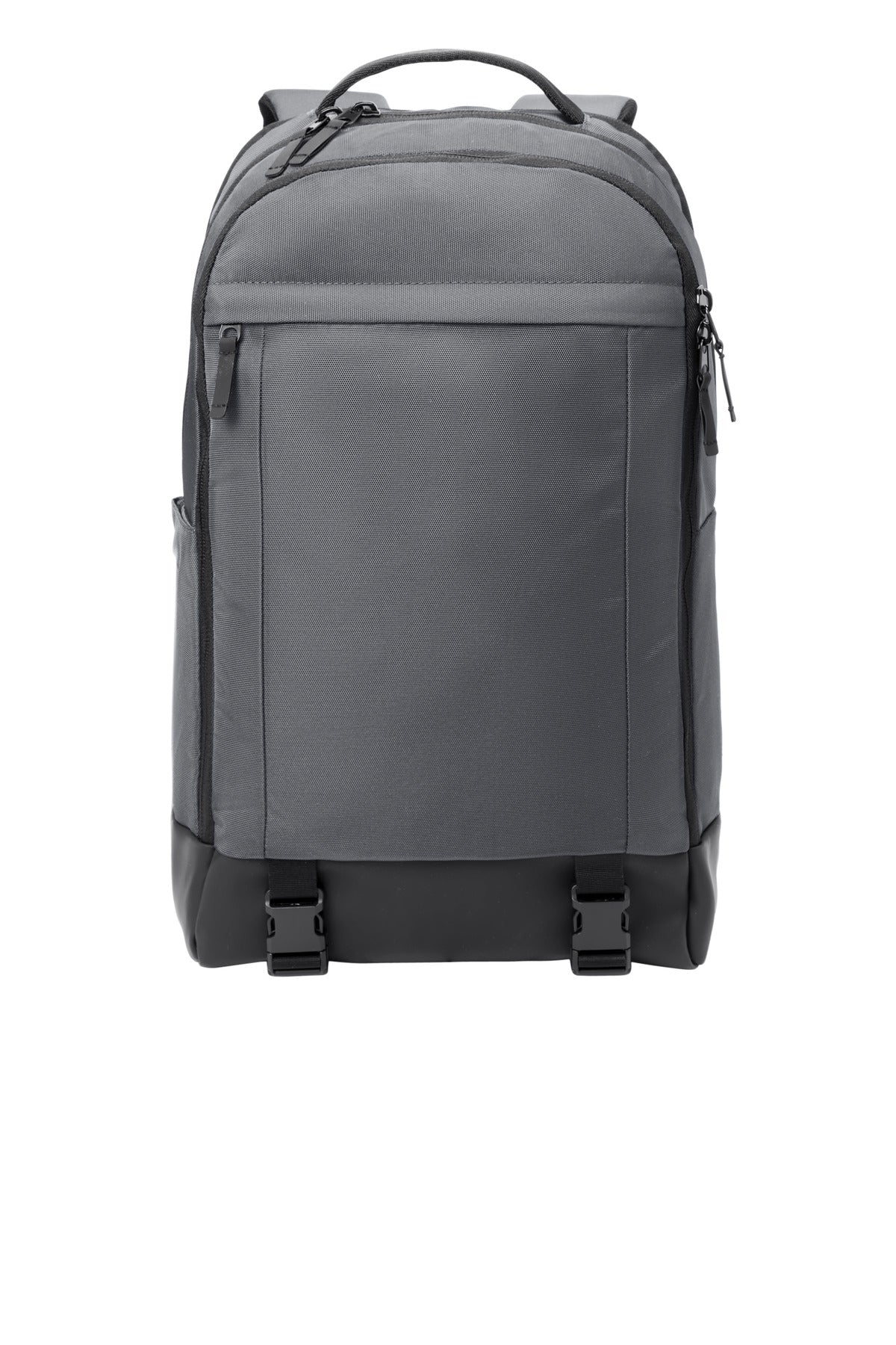 Mercer+Mettle Pack MMB200 in storm grey, front view showing sleek, flat design with multiple compartments.