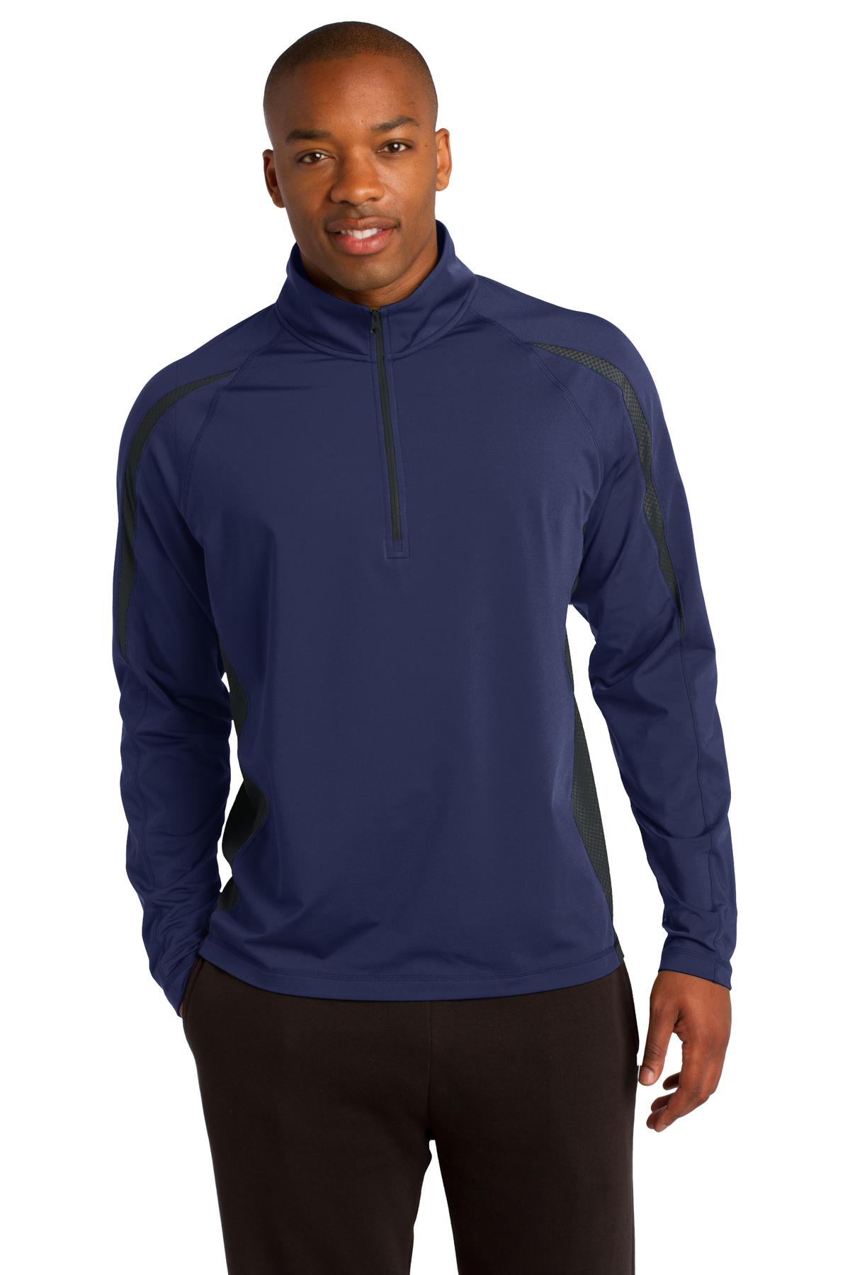 Sport-Tek ® Sport-Wick ® Stretch 1/4-Zip Colorblock Pullover. ST851