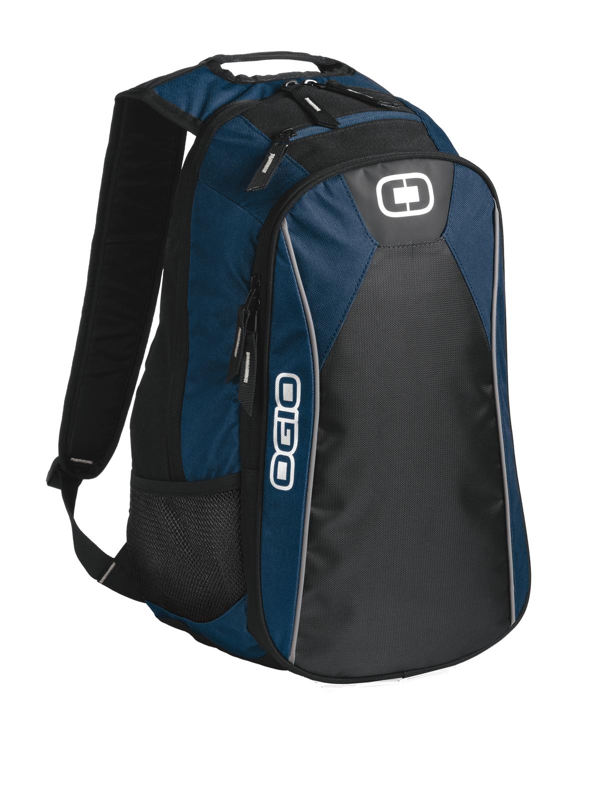OGIO Marshall Pack in navy with multiple compartments, padded straps, and sleek design for everyday use and travel.