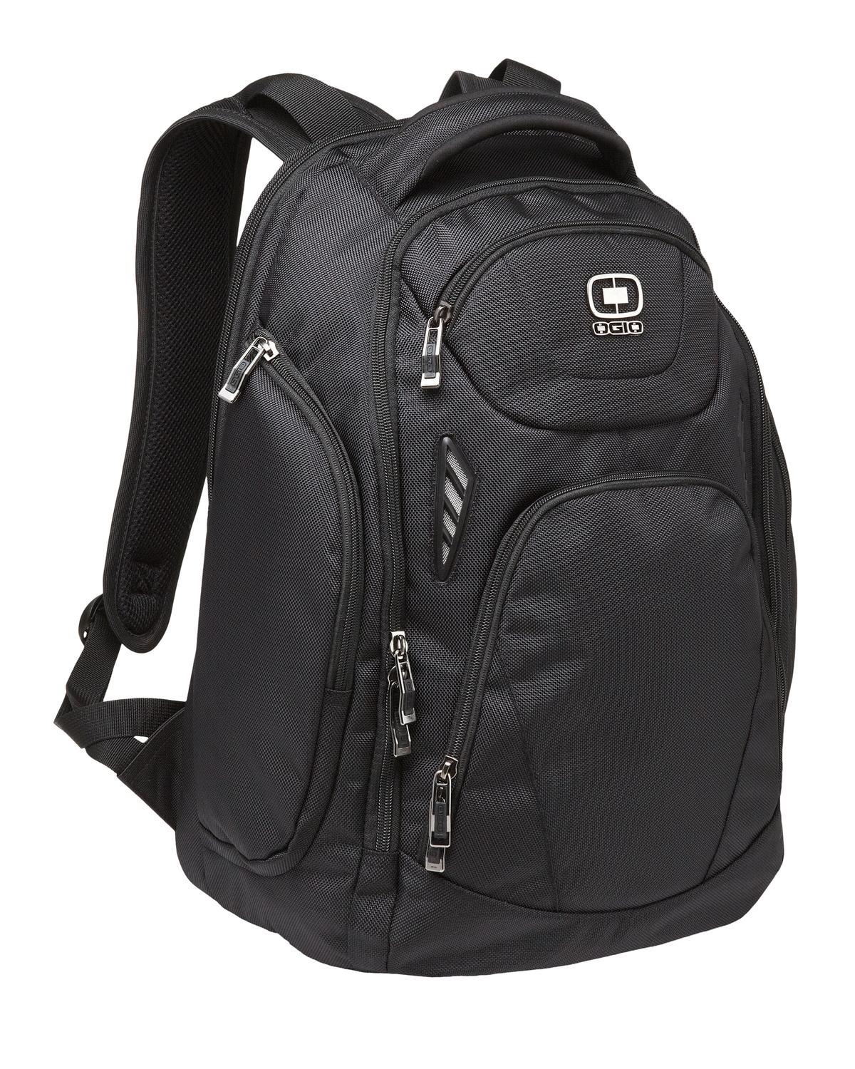 OGIO Mercur Pack in black, featuring multiple compartments and padded shoulder straps for comfortable daily use.