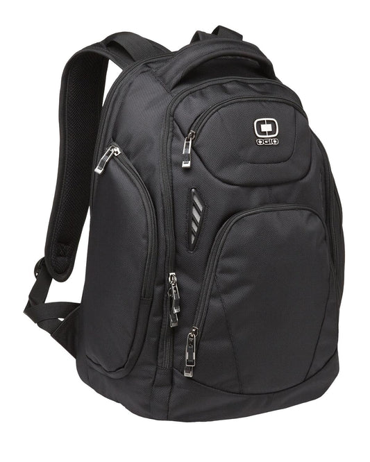 OGIO Mercur Pack in black, featuring multiple compartments and padded shoulder straps for comfortable daily use.