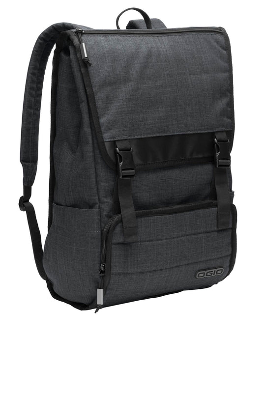 OGIO Apex Rucksack in Heather Grey with multiple compartments and padded shoulder straps, designed for comfortable everyday use.