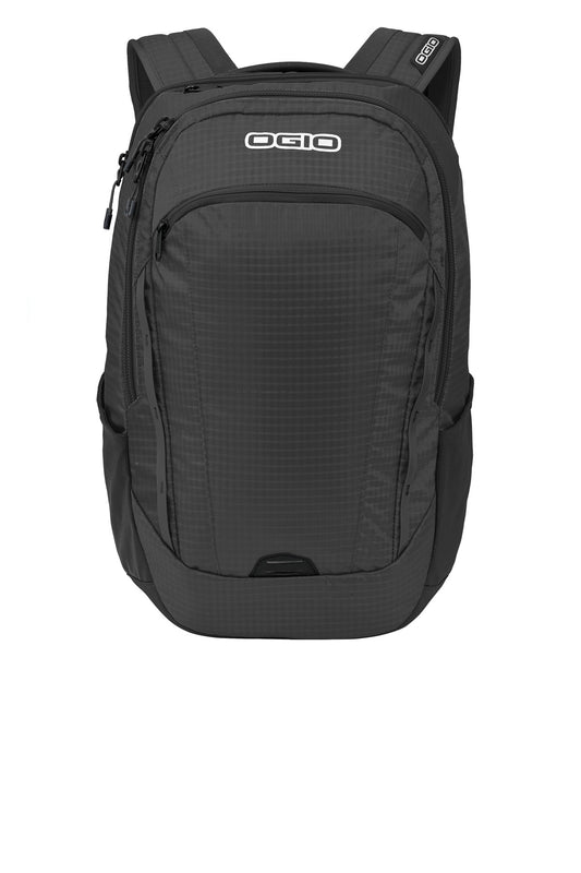Black OGIO Shuttle Pack with multiple compartments and padded straps, shown from the front view.