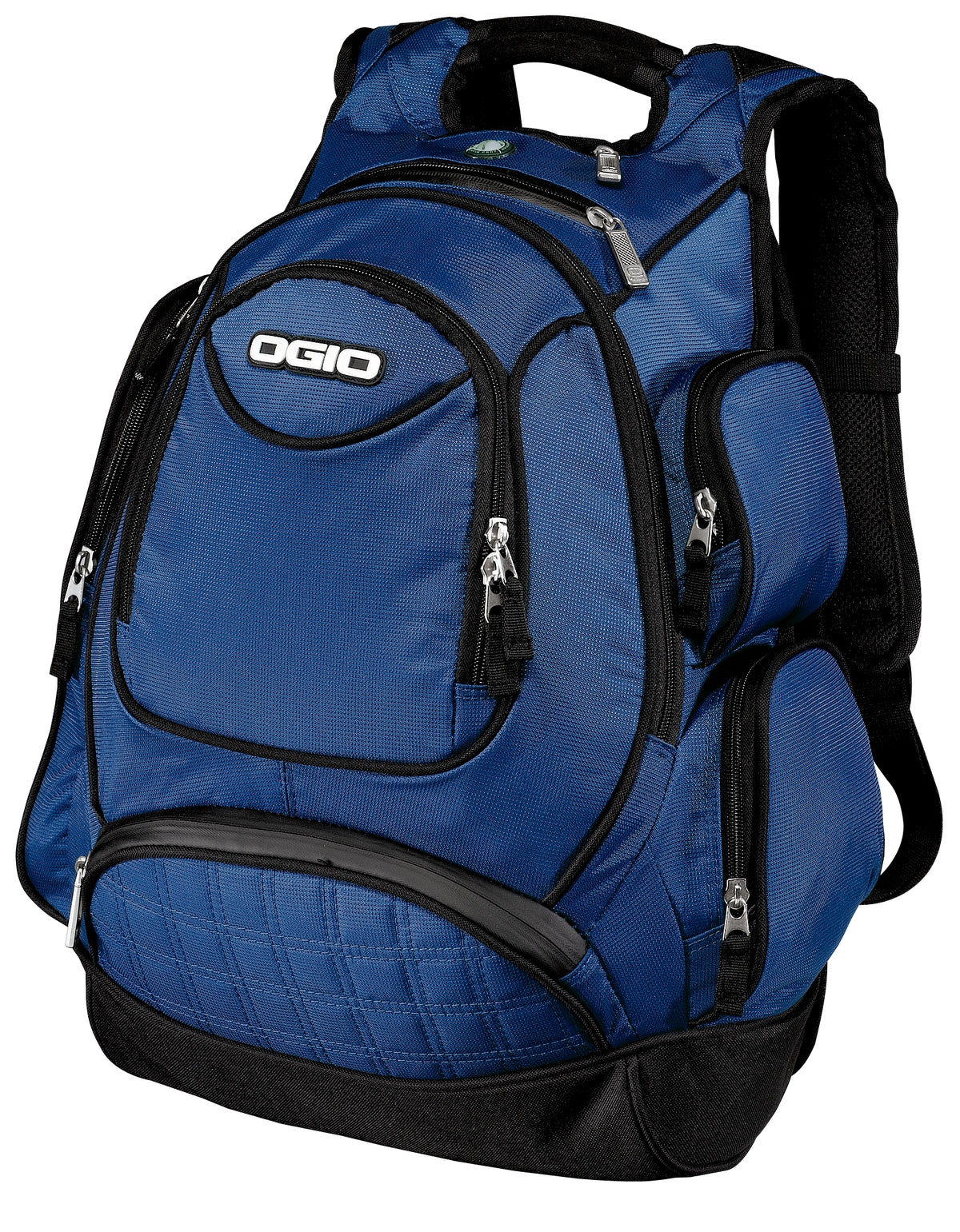 OGIO Metro Pack in indigo with multiple compartments and padded shoulder straps, designed for versatile daily use.
