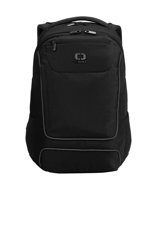 OGIO Range Pack 91007 in black, featuring a sleek, flat-straight design with multiple compartments for organized travel and gear storage.