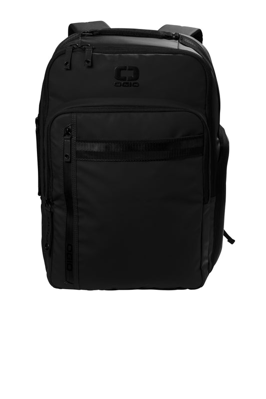 Black OGIO Commuter XL Pack 91012 with multiple compartments, padded shoulder straps, and sleek design for everyday commuting.