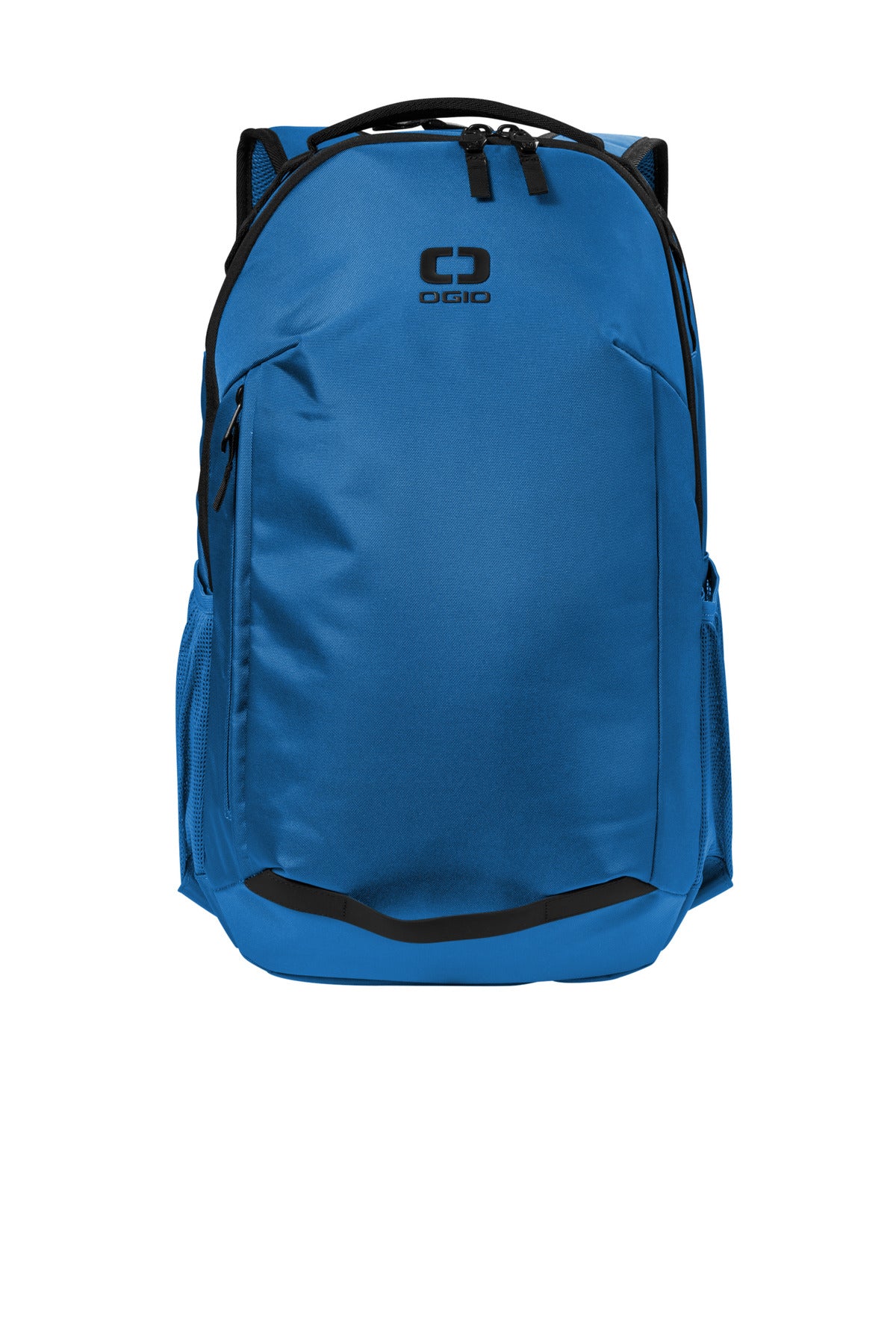OGIO Transfer Pack 91013 in bolt blue, showing a flat front view with multiple compartments and adjustable shoulder straps.
