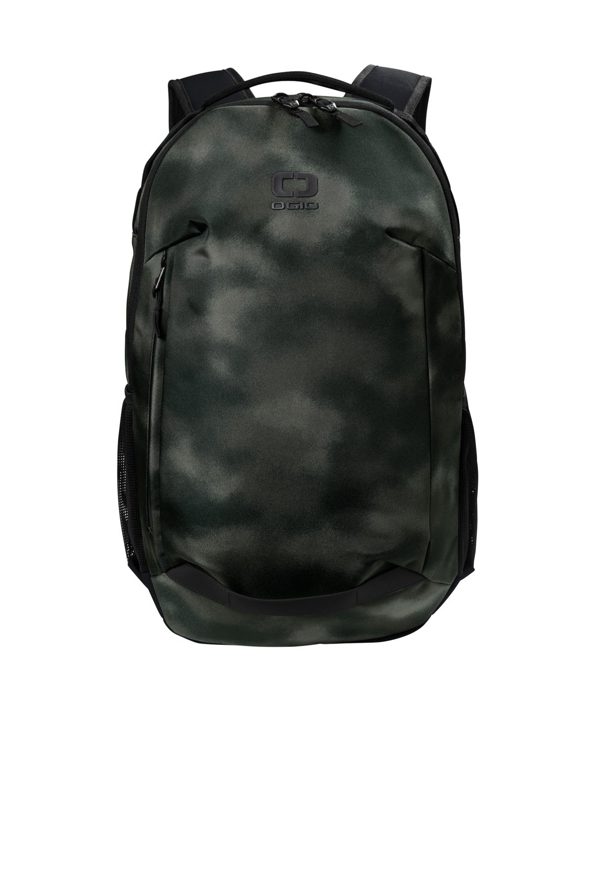 OGIO Transfer Pack 91013 with a drenched, flat front view showing its sleek, durable design and multiple compartments.