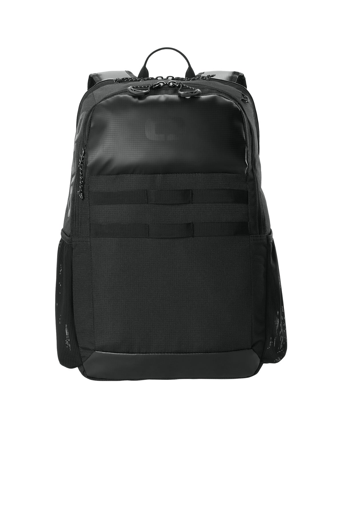 OGIO Base Pack 91025 black backpack with front pocket and padded straps for travel and daily use