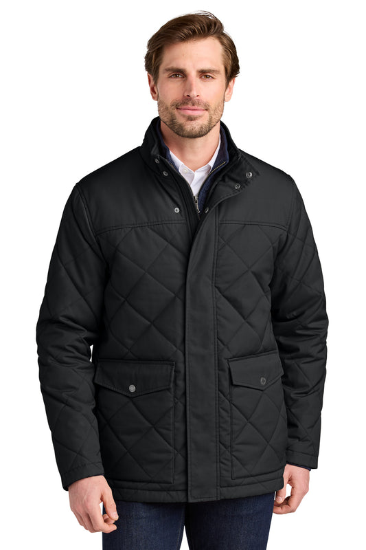 Brooks Brothers Field Coat BB18605 in deep black, front view showing classic tailored style and durable fabric.