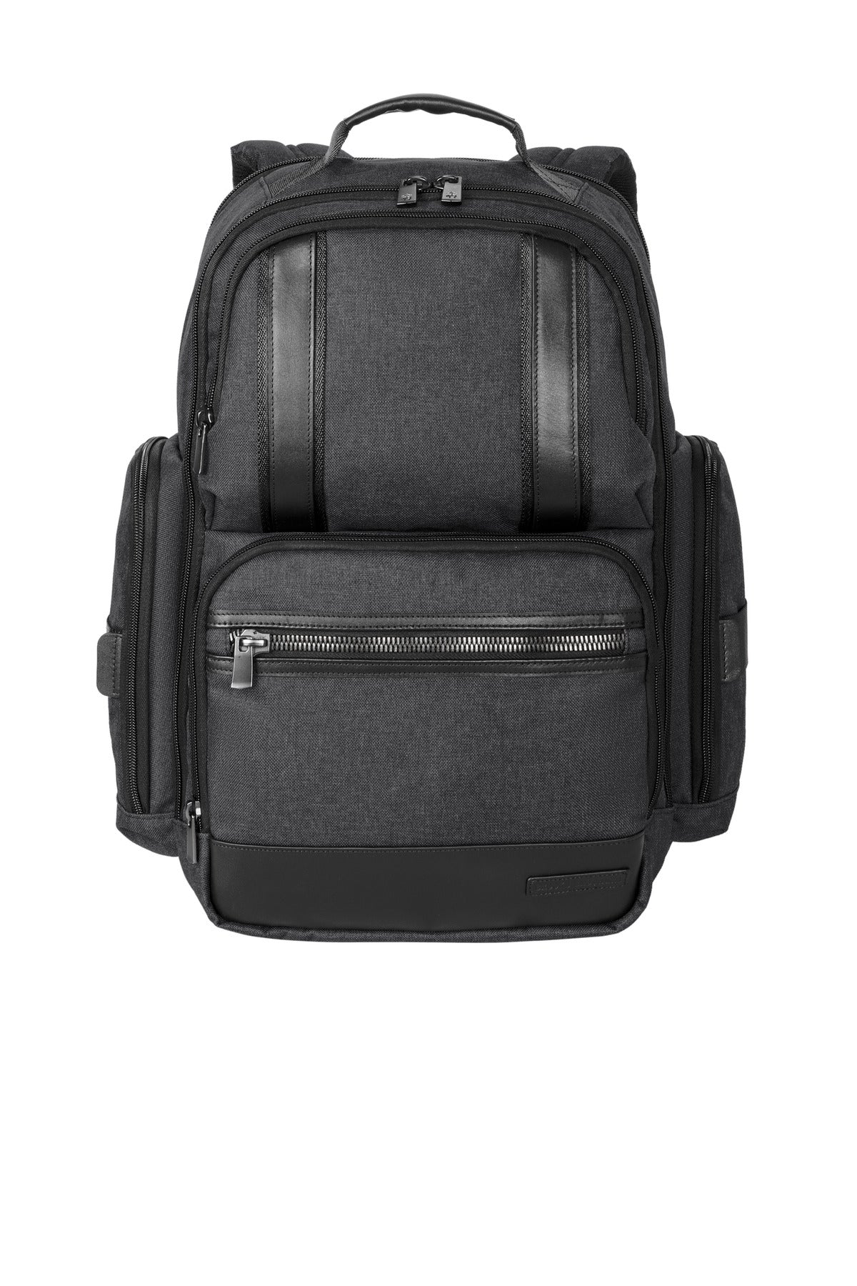 Brooks Brothers Grant Backpack in heather grey with adjustable straps and multiple compartments, stylish and practical for daily use.