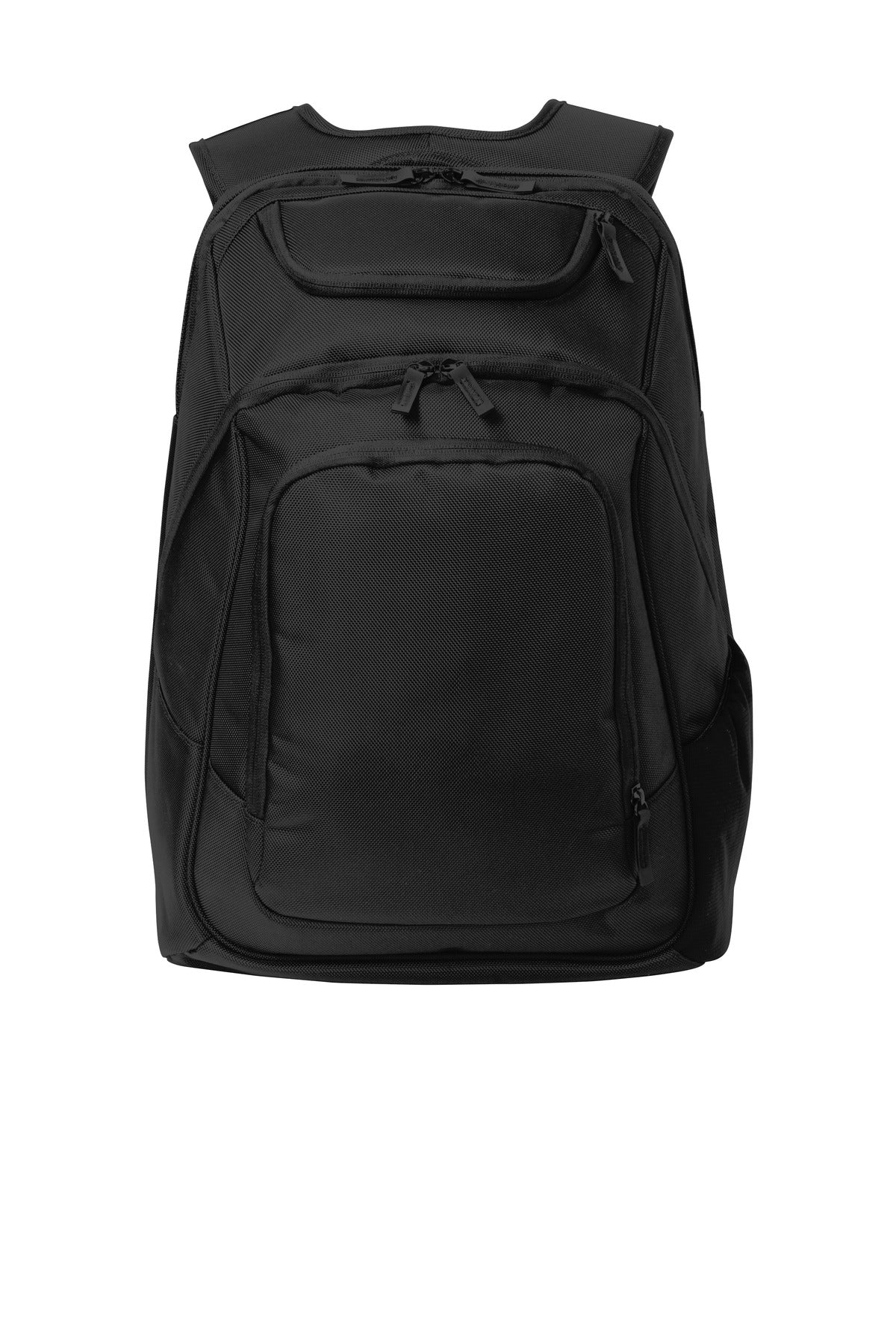 Black Port Authority Exec Backpack with multiple compartments and padded shoulder straps for comfortable everyday use.