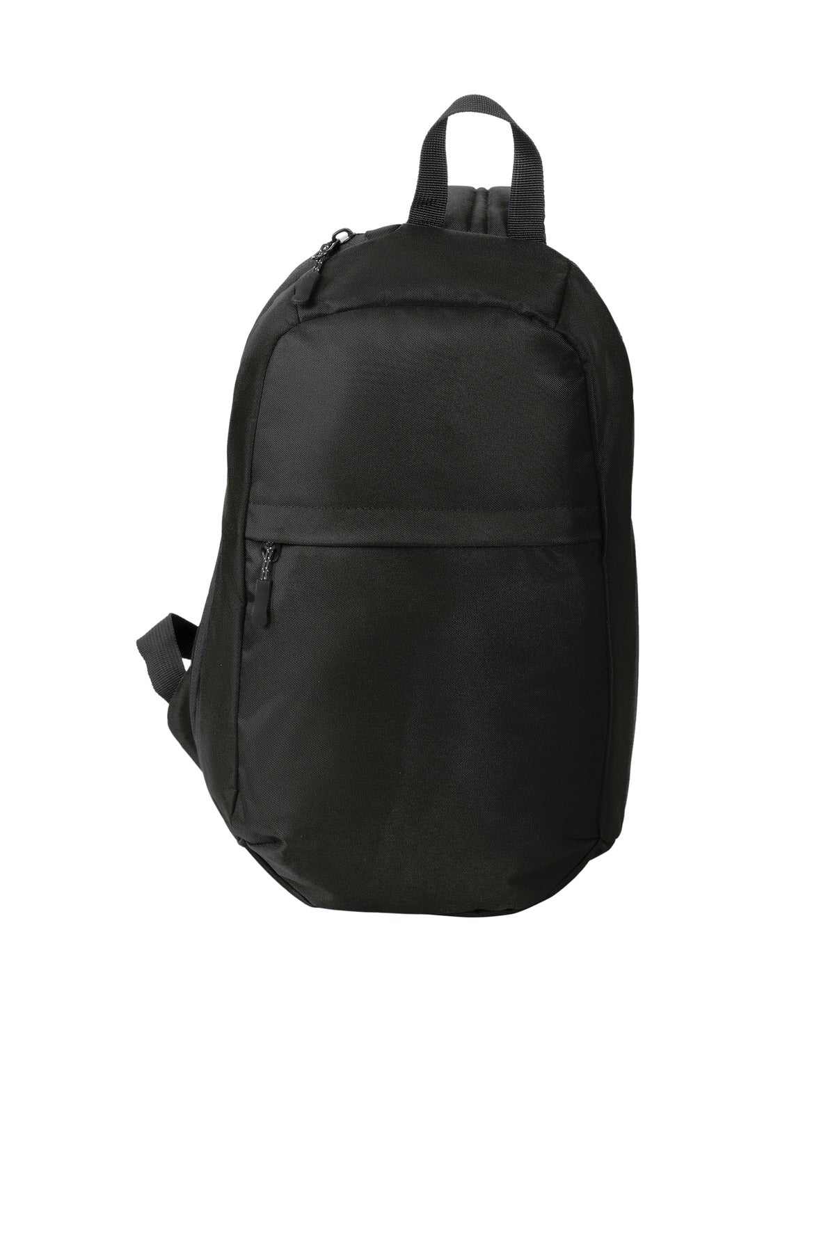 Port Authority Crossbody Backpack in deep black, featuring adjustable straps and multiple compartments for versatile storage.