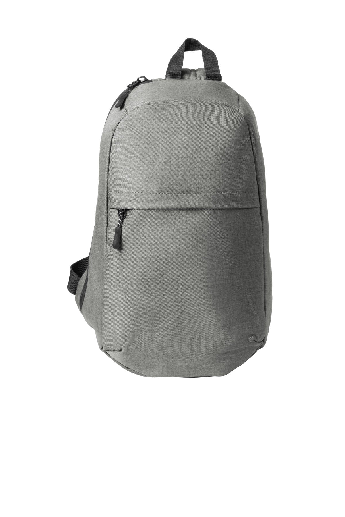 Port Authority Crossbody Backpack BG228 in dusty grey heather with adjustable strap and multiple compartments.