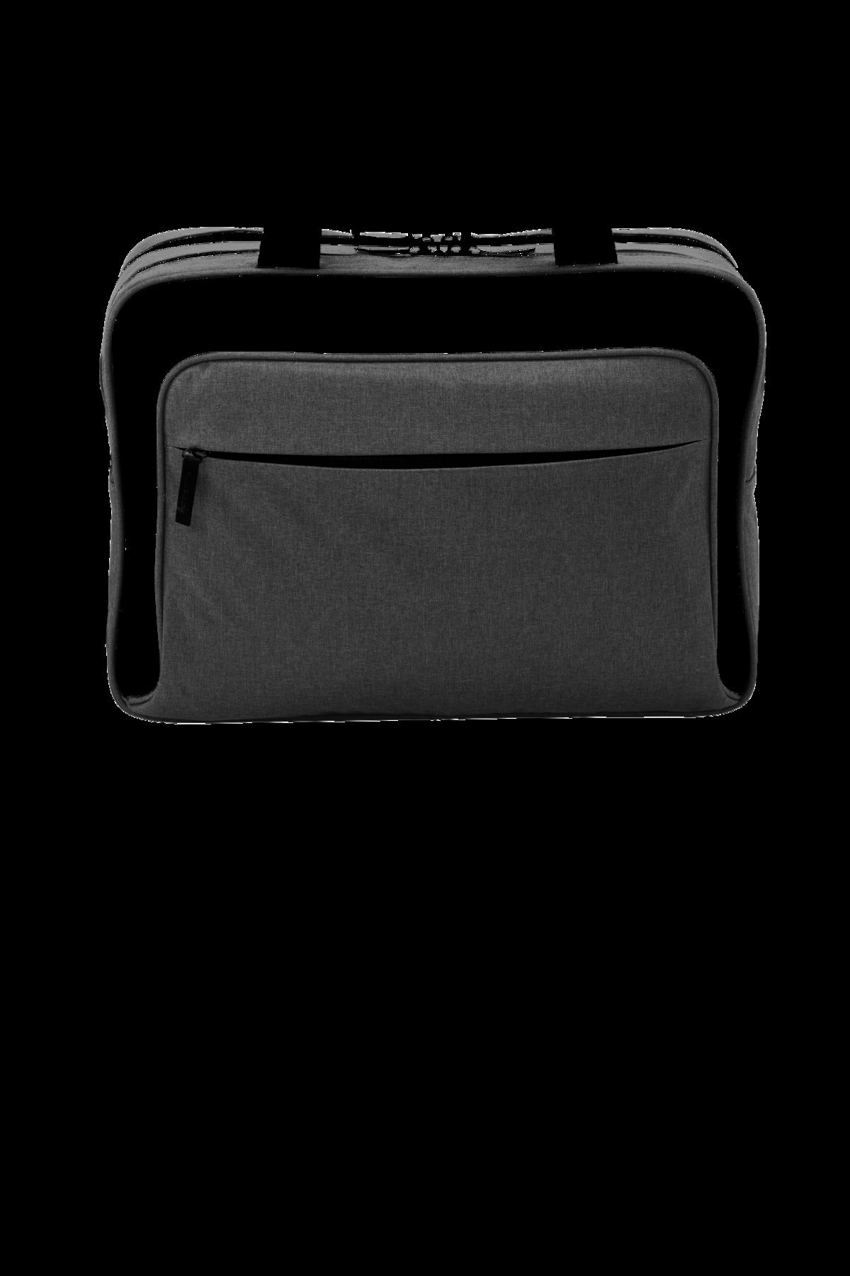 Port Authority Exec Briefcase in graphite grey heather with black accents, featuring a sleek, professional design and multiple compartments.