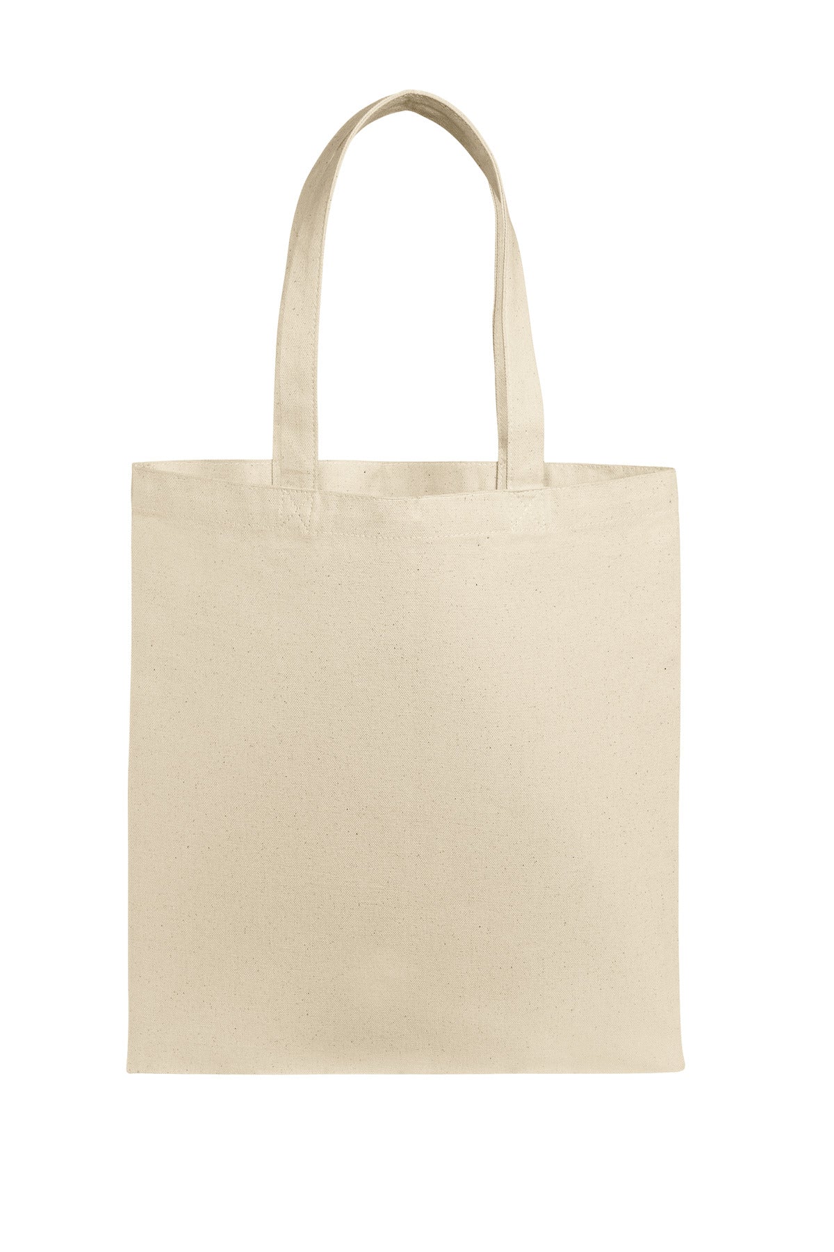 Natural Port Authority Eco Blend Canvas Tote Bag with flat front design, showing the spacious, durable tote in natural color.