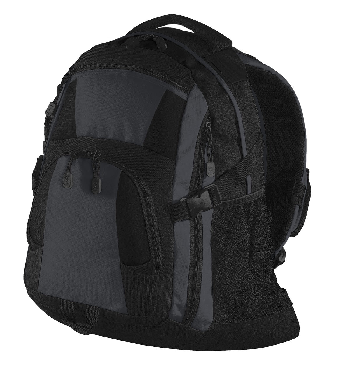 Black and grey Port Authority Urban Backpack with front zipper pocket and padded straps, designed for everyday use.