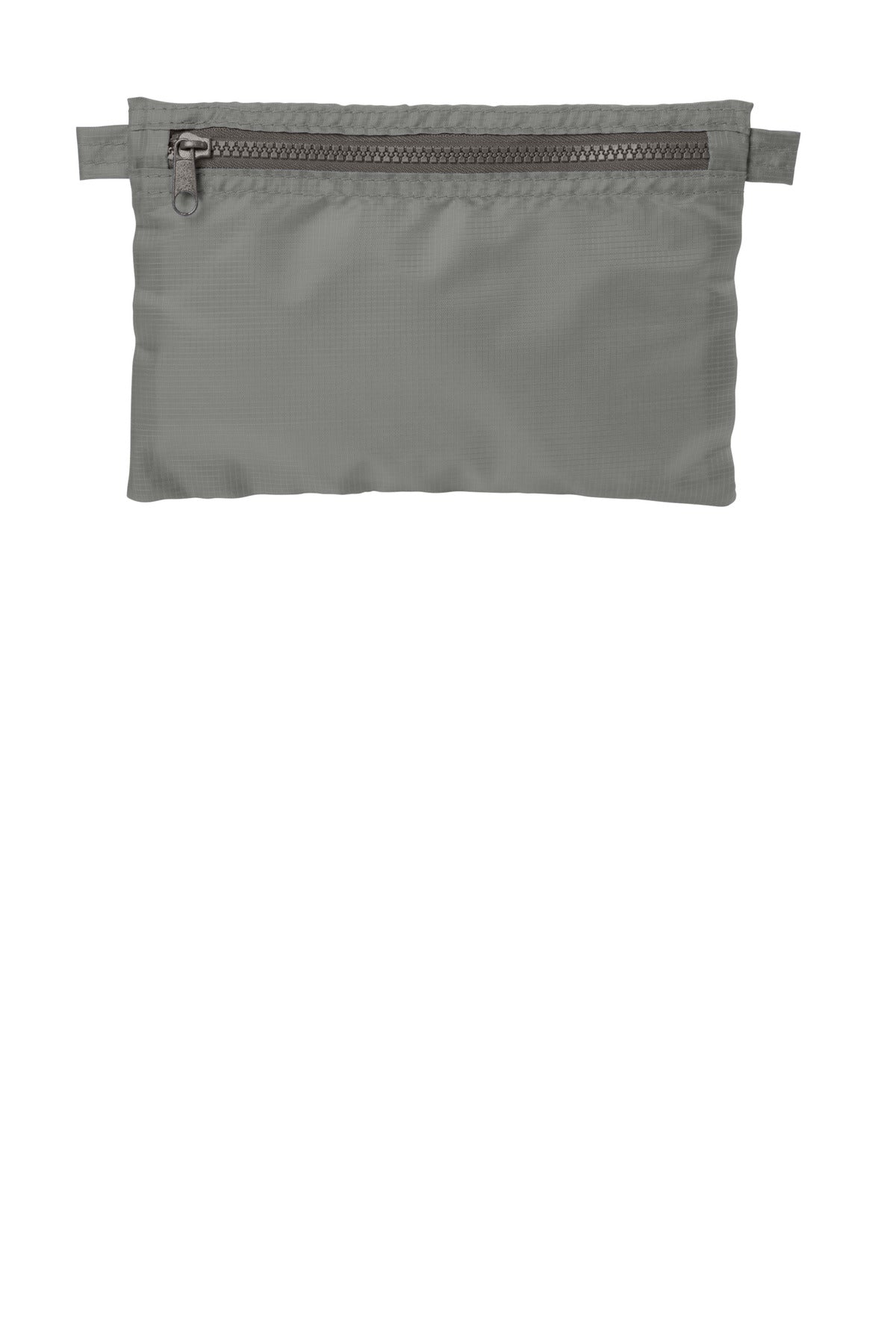 Port Authority stash pouches in a 5-pack, featuring a flat front design in grey and deep smoke colors.