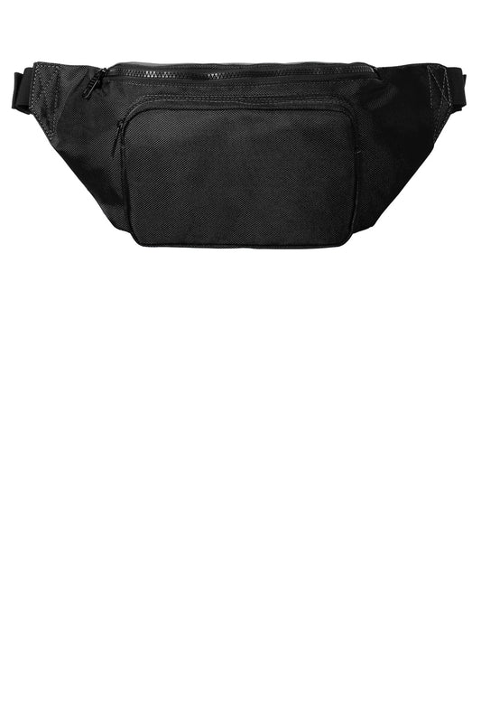 Black Port Authority large crossbody hip pack with adjustable strap and multiple compartments, designed for convenience and style.
