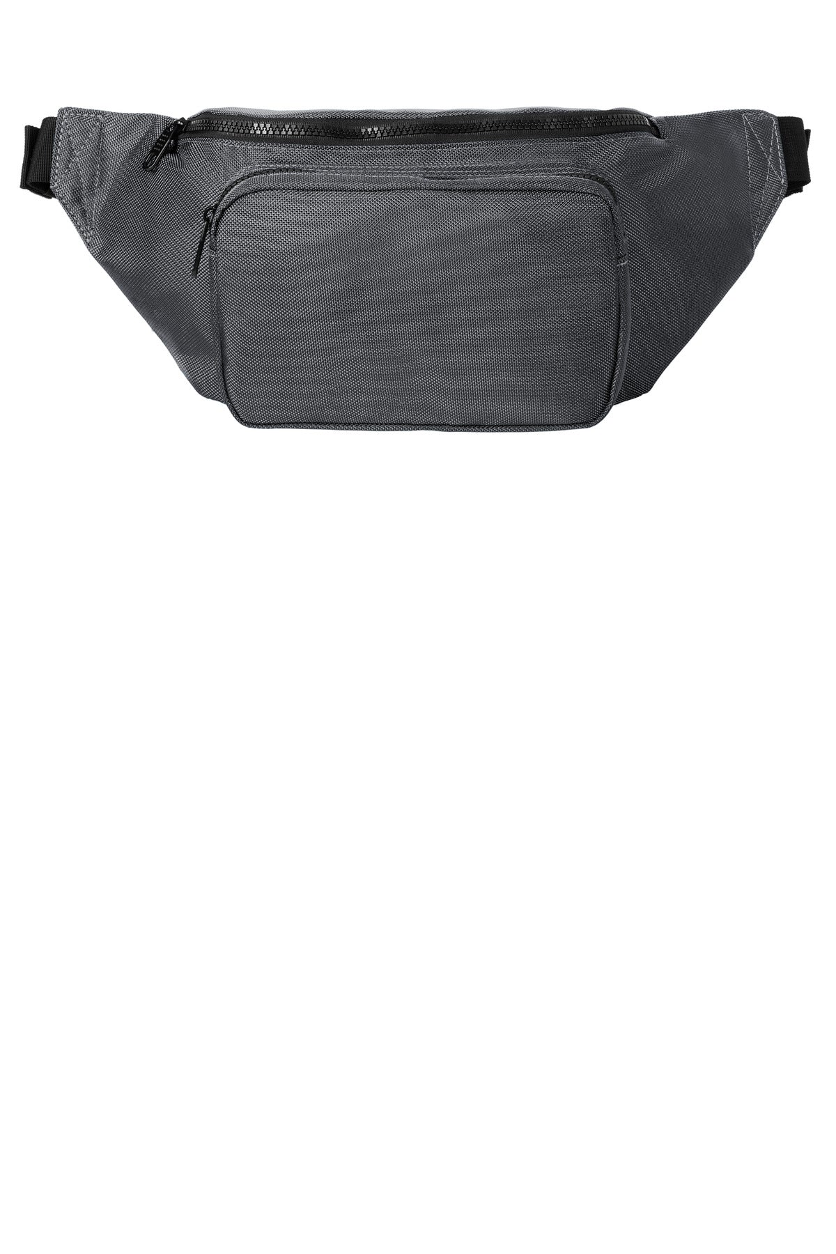Dark slate Port Authority Large Crossbody Hip Pack BG919 with adjustable strap and multiple compartments, displayed flat.