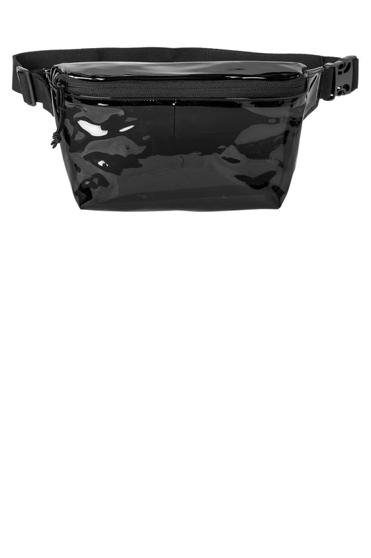 Black Port Authority Clear Hip Pack BG930 with adjustable strap and transparent design for convenient carrying.