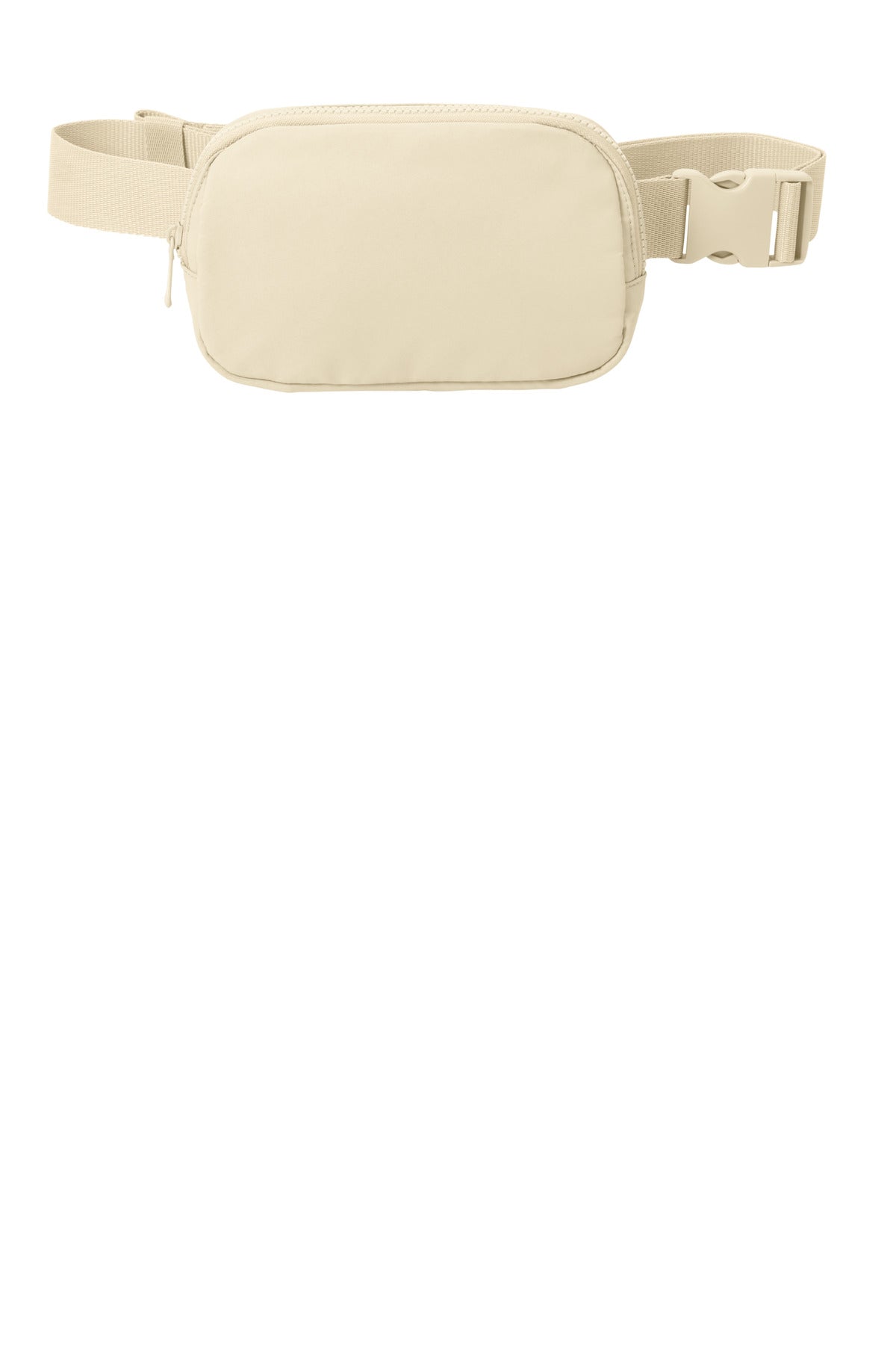 Port Authority matte hip pack in Sahara color, showing front view with adjustable strap and compact design.