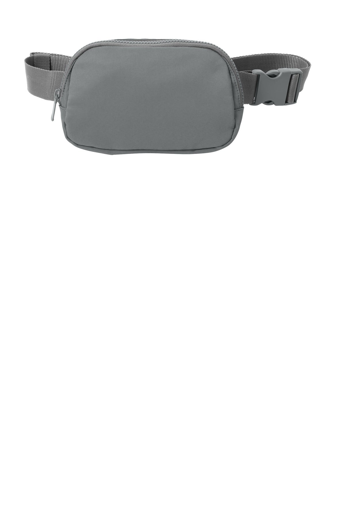 Port Authority matte hip pack in storm grey with front flap and adjustable strap, designed for convenient carrying.