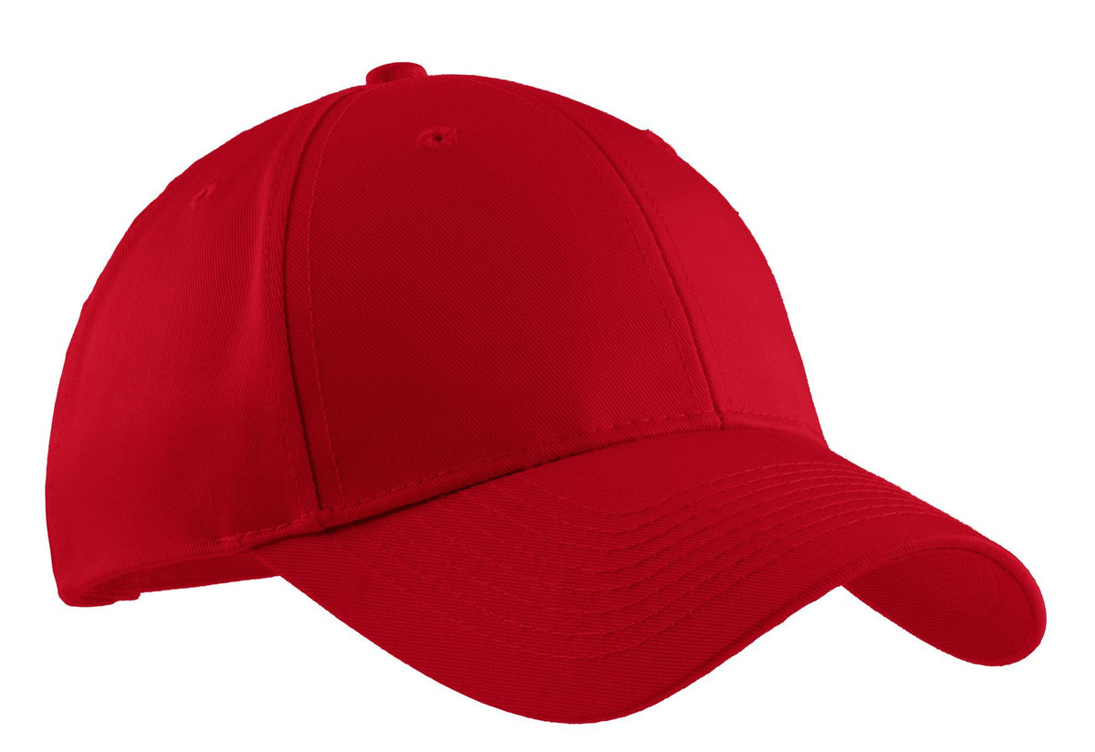 Red Port Authority Easy Care Cap with flat front, adjustable strap, and breathable fabric for comfortable, stylish wear.