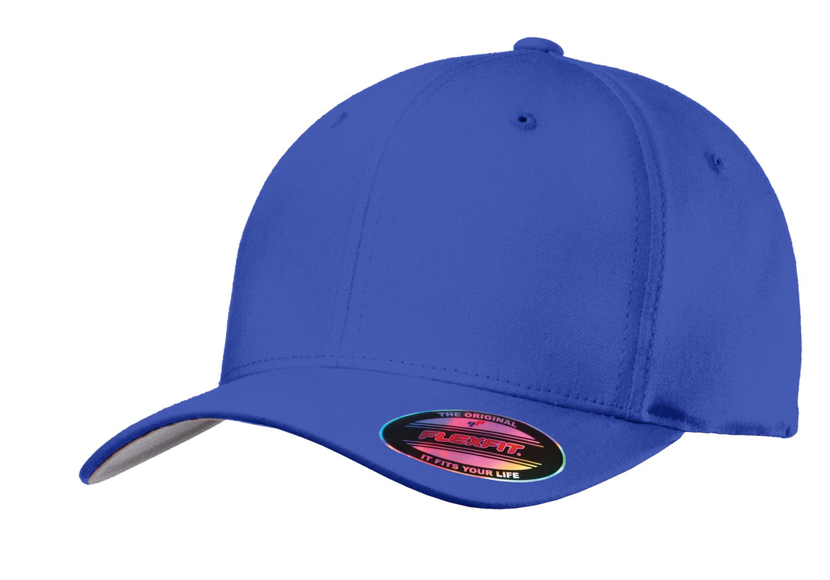 Port Authority Flexfit cotton twill cap in true royal color, featuring a flat front and classic design.