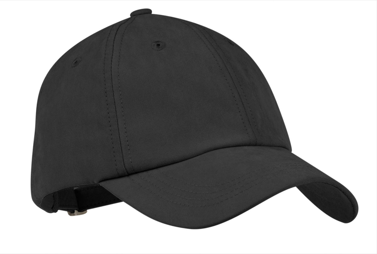Charcoal Port Authority Sueded Cap, front view showing soft suede fabric and classic structured design.
