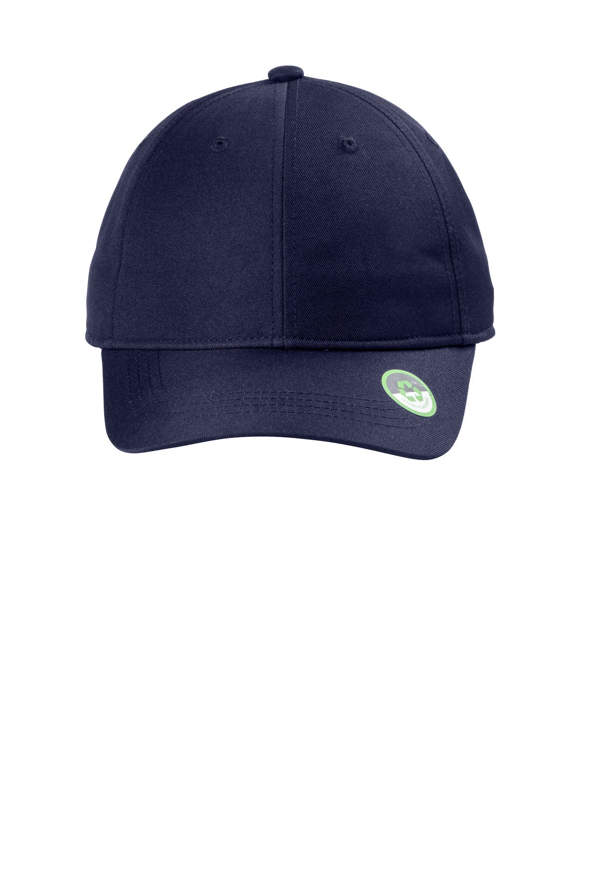 Port Authority Eco Cap C954 in true navy, flat front view showing adjustable strap and classic baseball cap style.