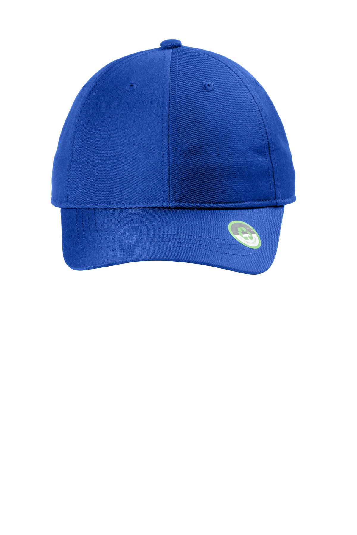 Port Authority Eco Cap C954 in true royal color, flat front view showing classic baseball cap design and adjustable strap.