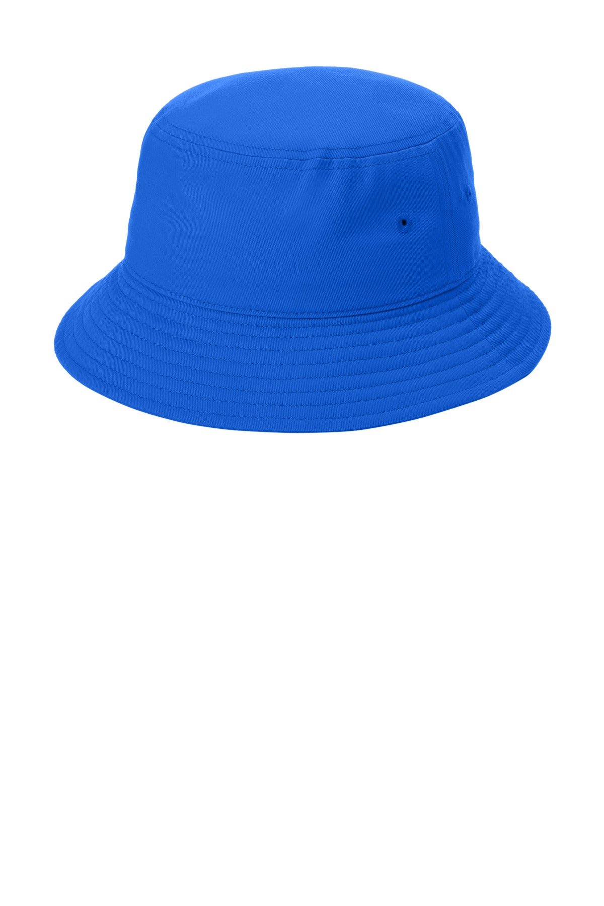 Port Authority Twill Classic Bucket Hat in true royal blue, shown from the left side view.