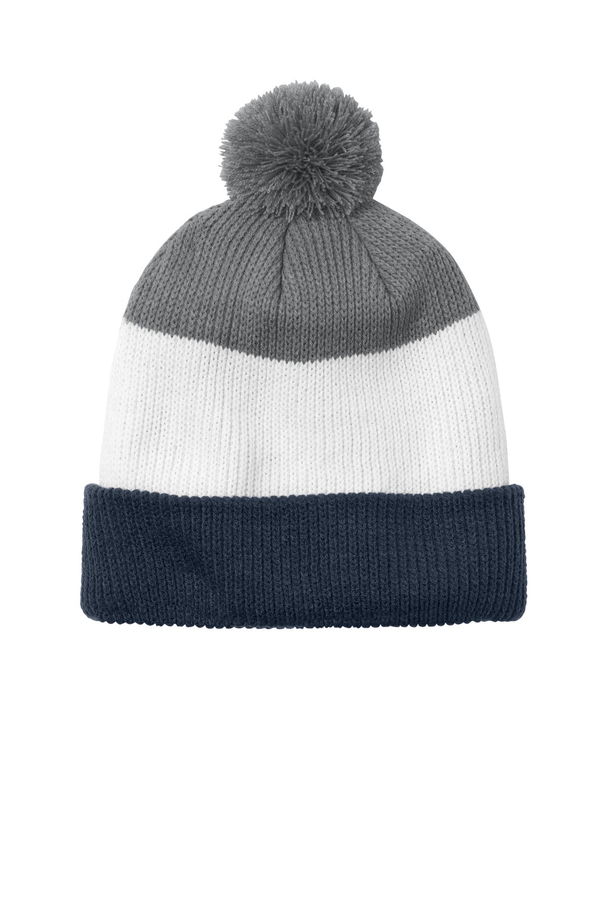 Port Authority ®  Cozy Striped Pom Beanie C979 - Angelheart Embroidery and Screen Printing