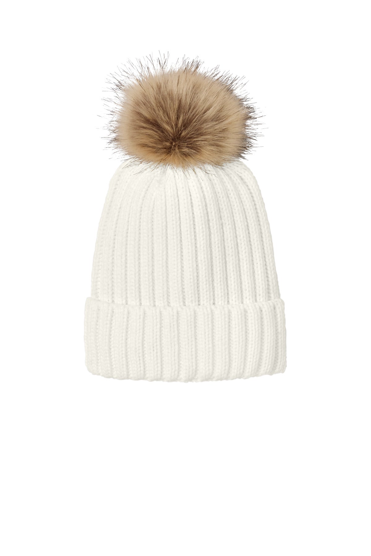 Port Authority ®  Faux Fur Pom Beanie C990 - Angelheart Embroidery and Screen Printing