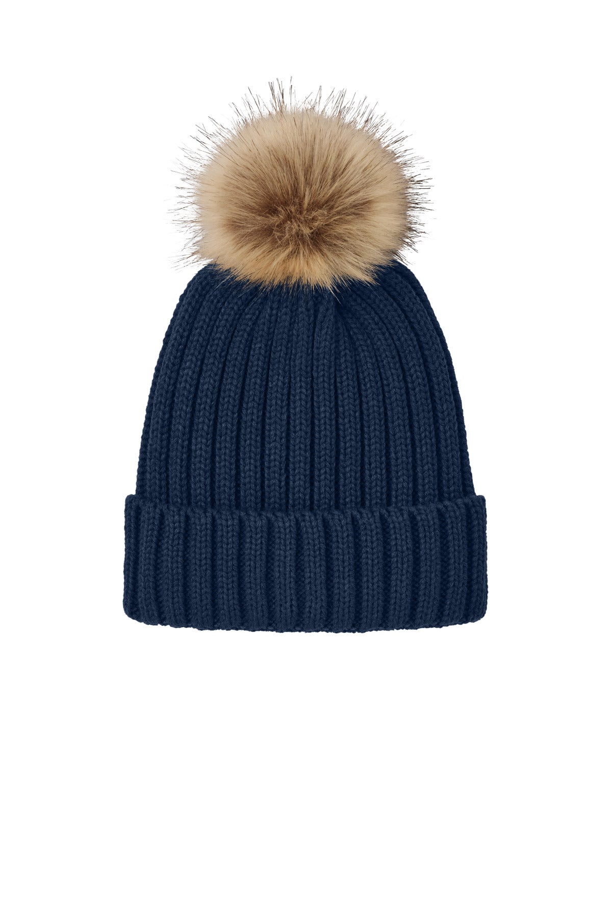 Port Authority ®  Faux Fur Pom Beanie C990 - Angelheart Embroidery and Screen Printing