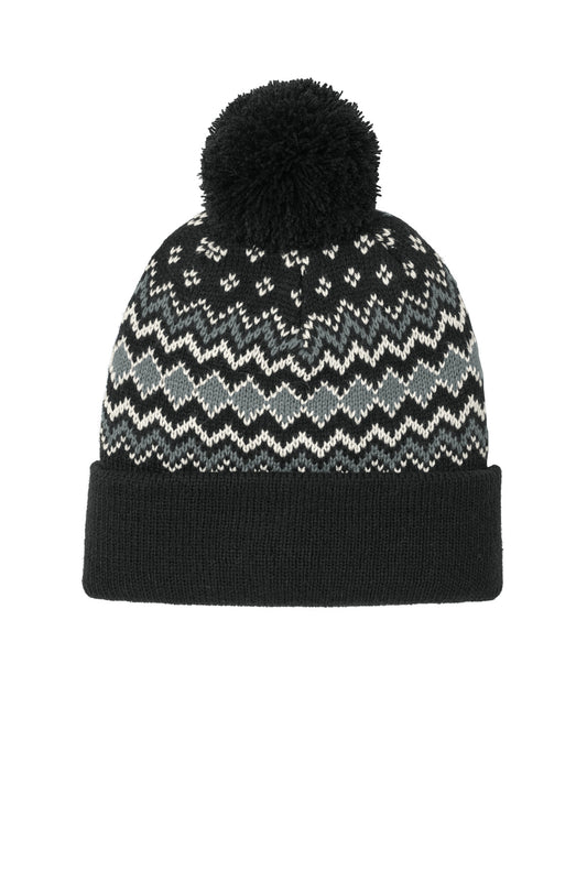 Port Authority ®  Alpine Pom Beanie C991 - Angelheart Embroidery and Screen Printing