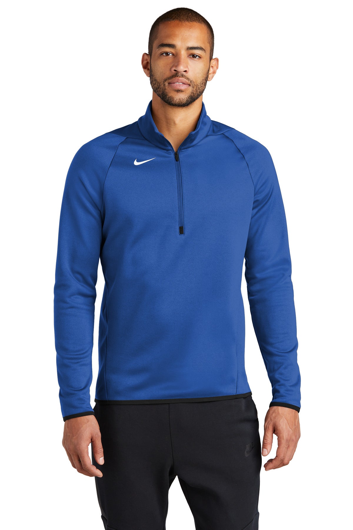 Nike Therma-FIT 1/4-Zip Fleece in team royal color, front view showing the Nike logo and quarter-zip design.