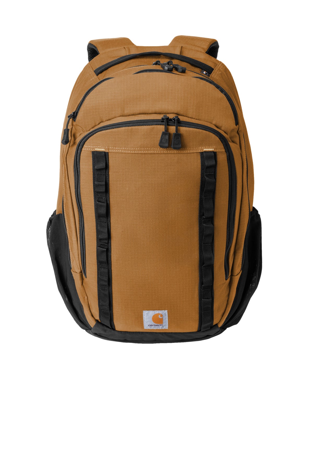 Carhartt 25L Ripstop Backpack in brown with front pocket and sturdy straps, designed for durable everyday use.