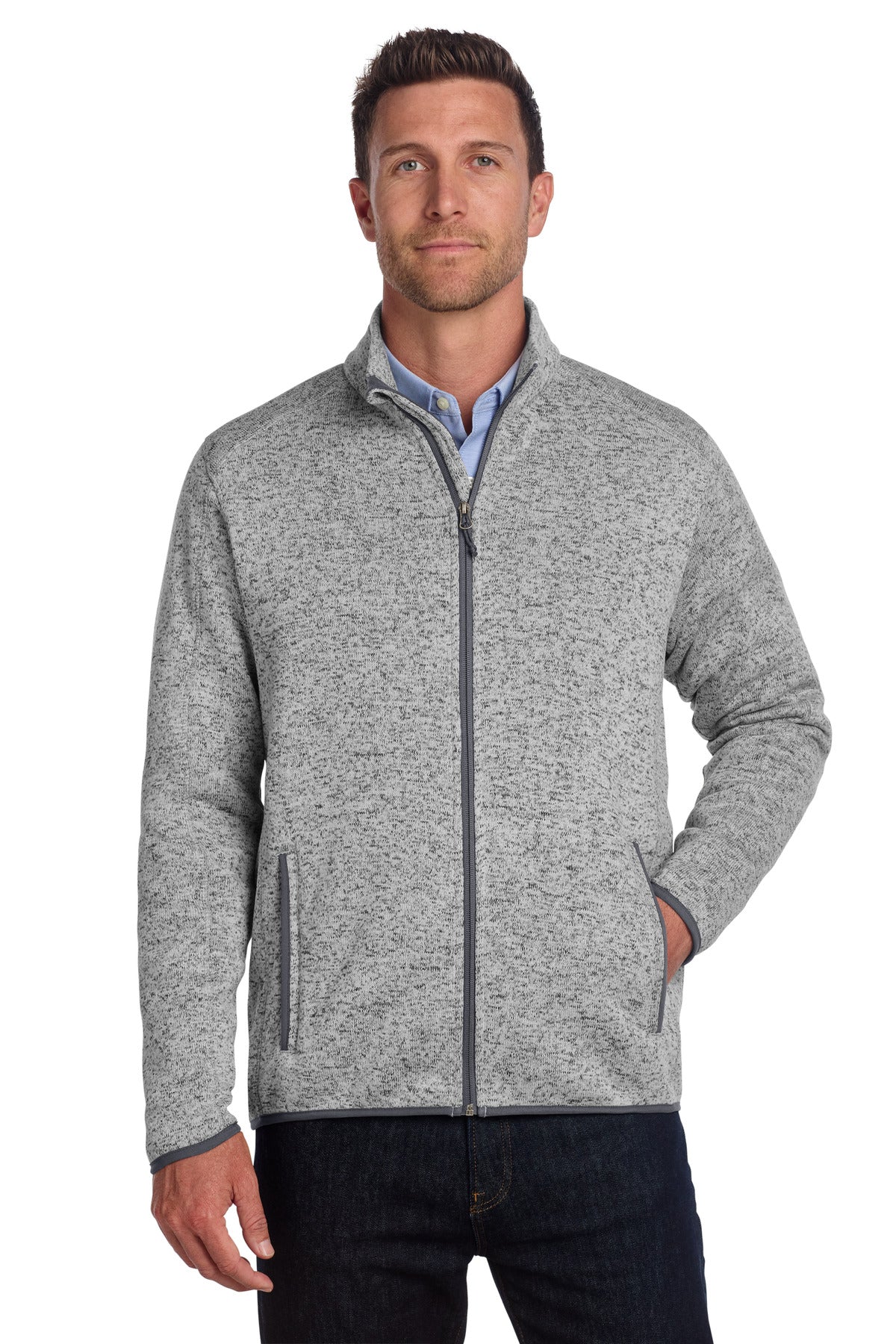 Port Authority ®  Sweater Fleece Jacket. F232 - Angelheart Embroidery and Screen Printing