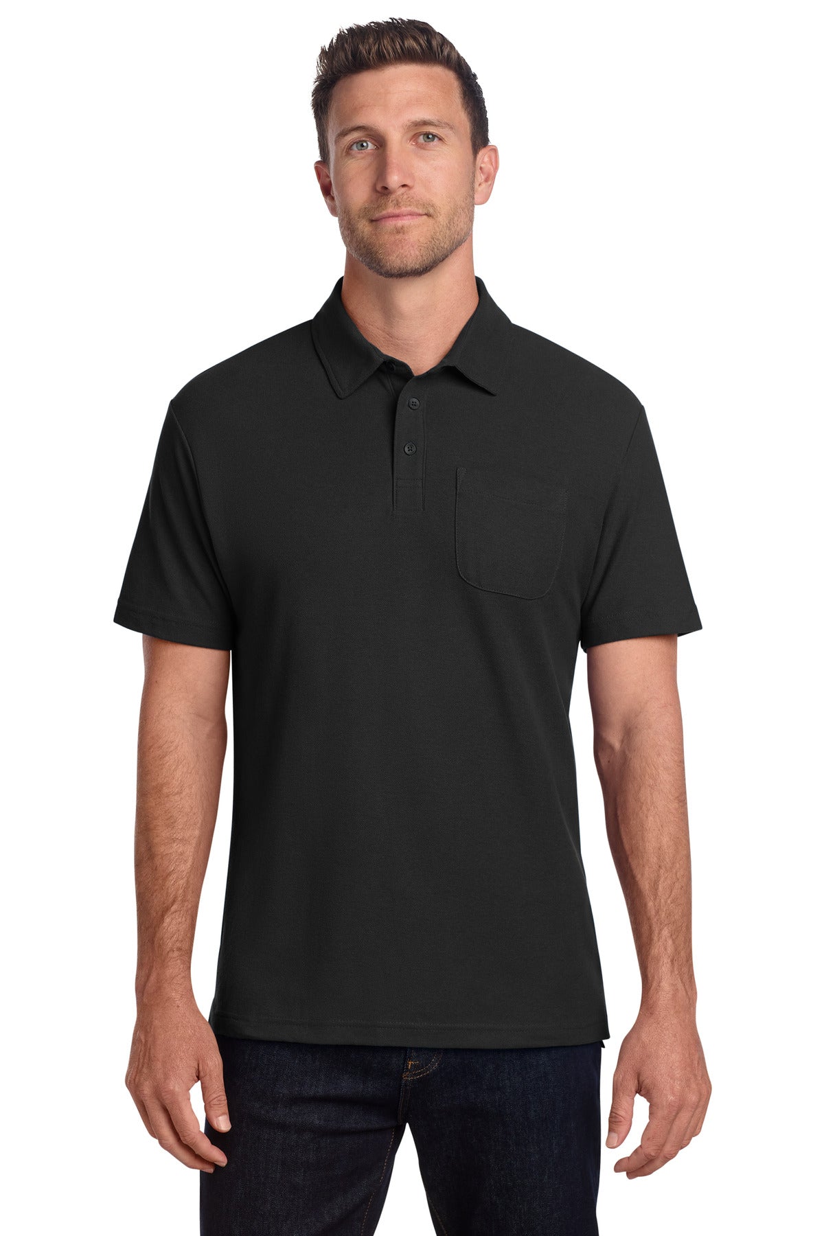 Port Authority ®  C-FREE ®  Cotton Blend Pique Pocket Polo K868 - Angelheart Embroidery and Screen Printing