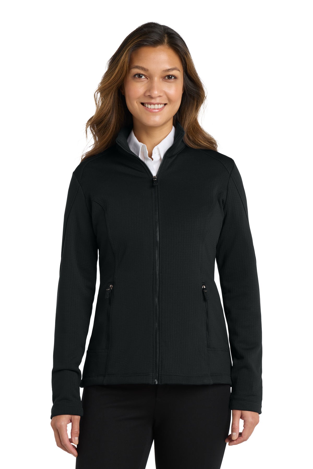 Port Authority  ®  Women's Grid Fleece Jacket. L239 - Angelheart Embroidery and Screen Printing