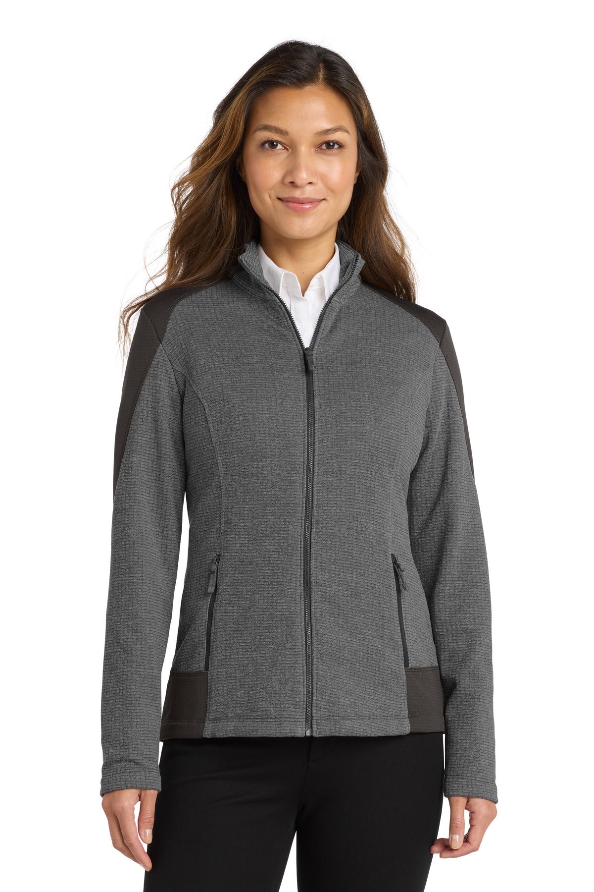 Port Authority  ®  Women's Grid Fleece Jacket. L239 - Angelheart Embroidery and Screen Printing