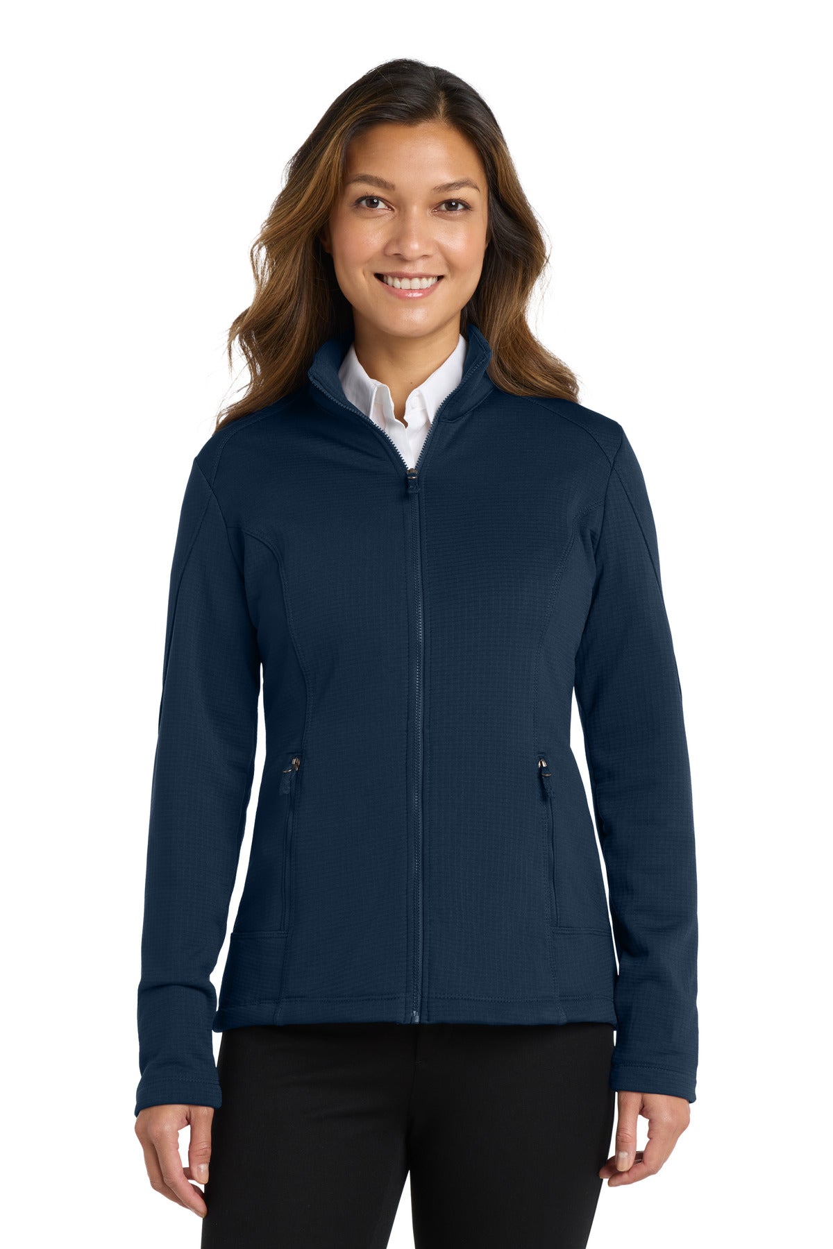 Port Authority  ®  Women's Grid Fleece Jacket. L239 - Angelheart Embroidery and Screen Printing