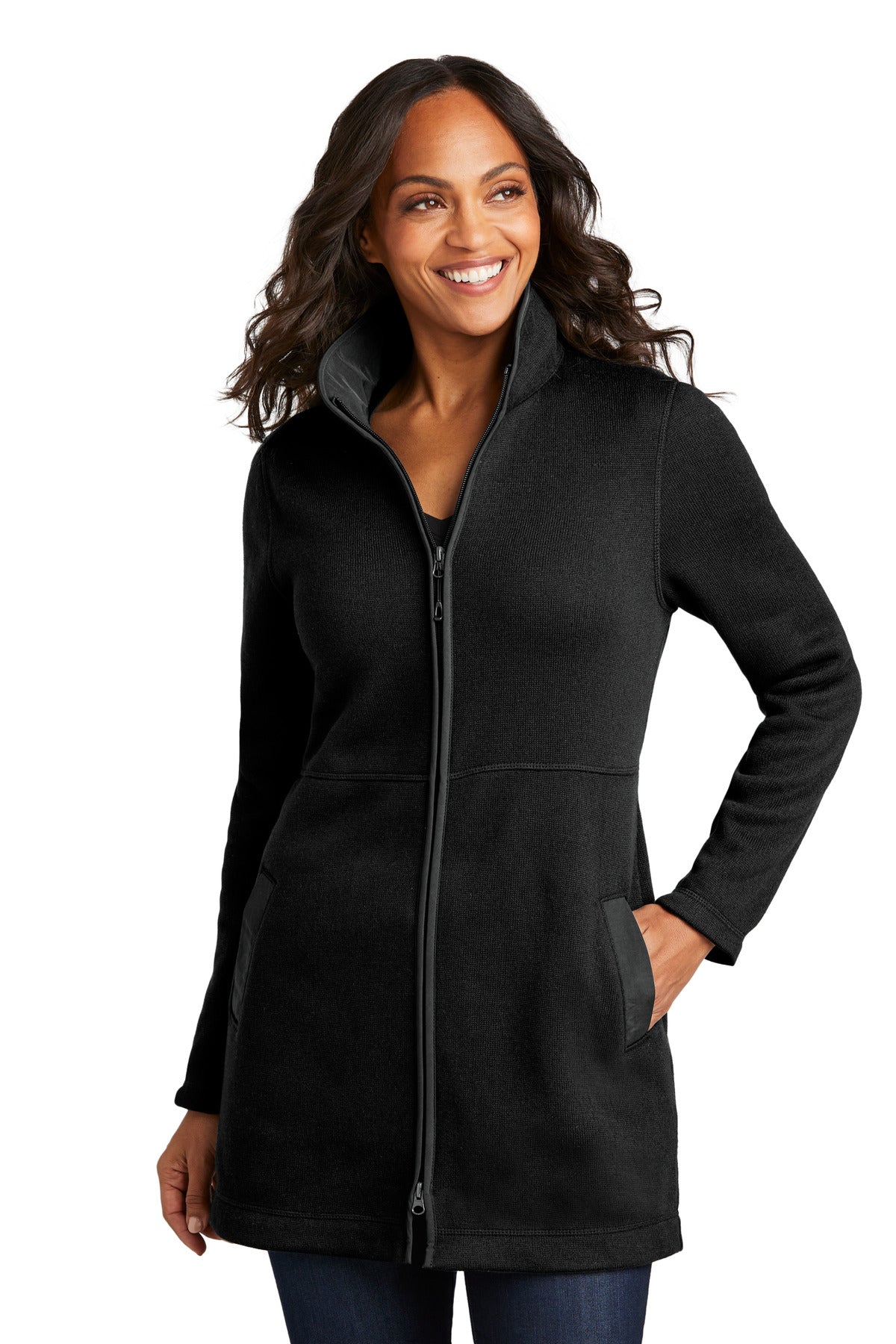 Port Authority ®  Women's Arc Sweater Fleece Long Jacket L425 - Angelheart Embroidery and Screen Printing