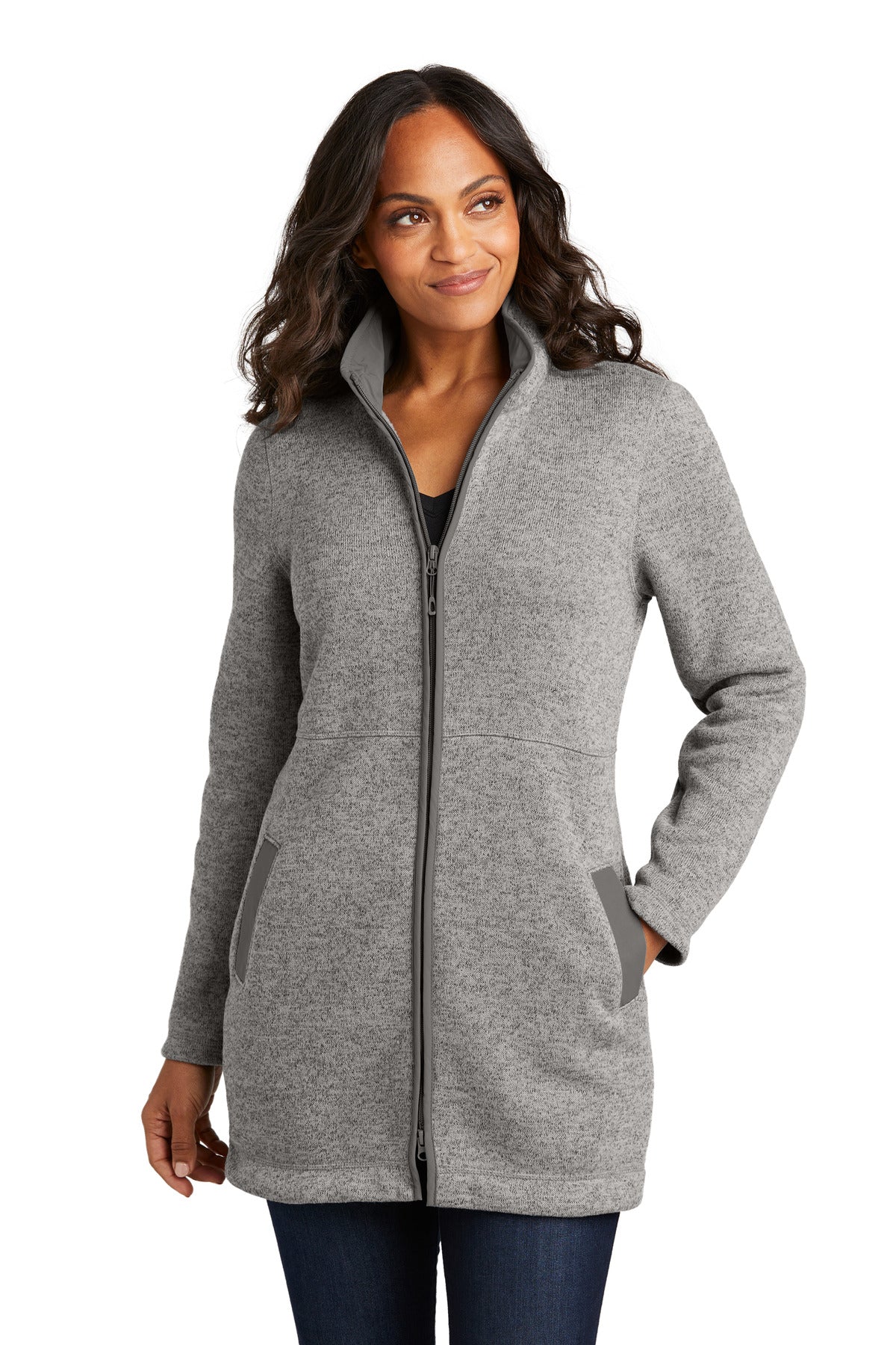 Port Authority ®  Women's Arc Sweater Fleece Long Jacket L425 - Angelheart Embroidery and Screen Printing